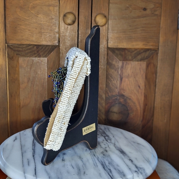 Vintage Heavy glass Bead Evening Bag - Picture 6 of 16